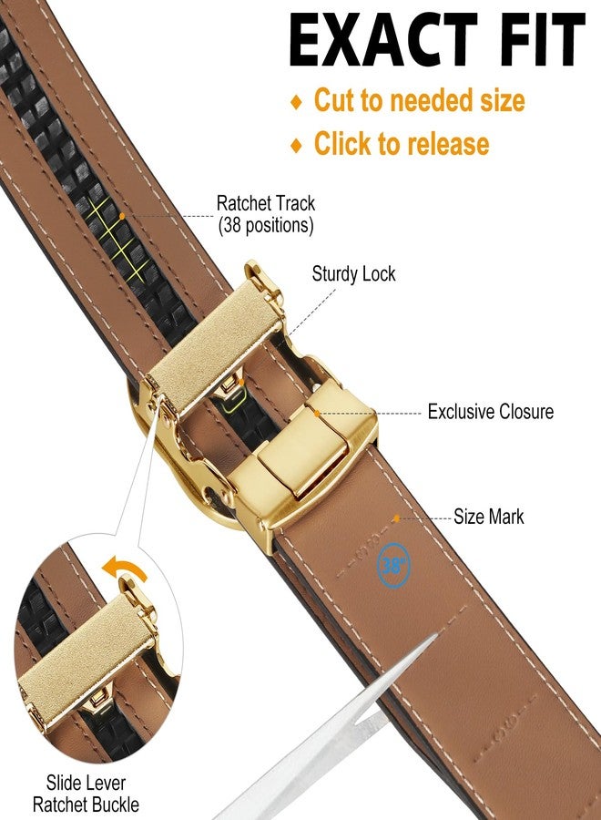 ITIEZY Ratchet Belts for Men - Leather Click Belt for Casual Dress 1 3/8", Mens Adjustable Belt Trim to Fit - Image 4